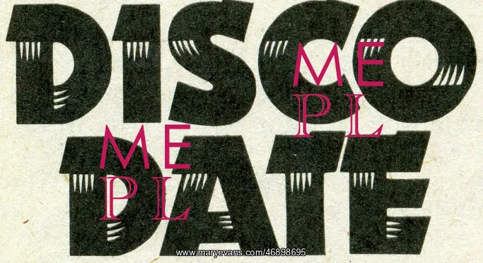 : Disco Date slogan 1972 font : Disco Date slogan 1972 font