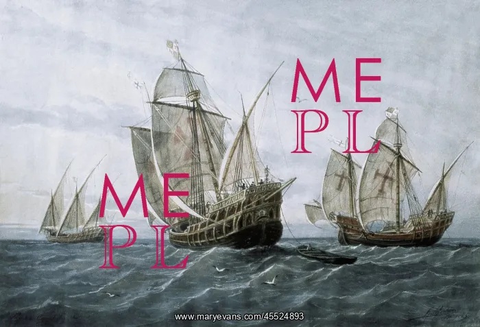 : Discovery of America (1492). The caravels that : Discovery of America (1492). The caravels that