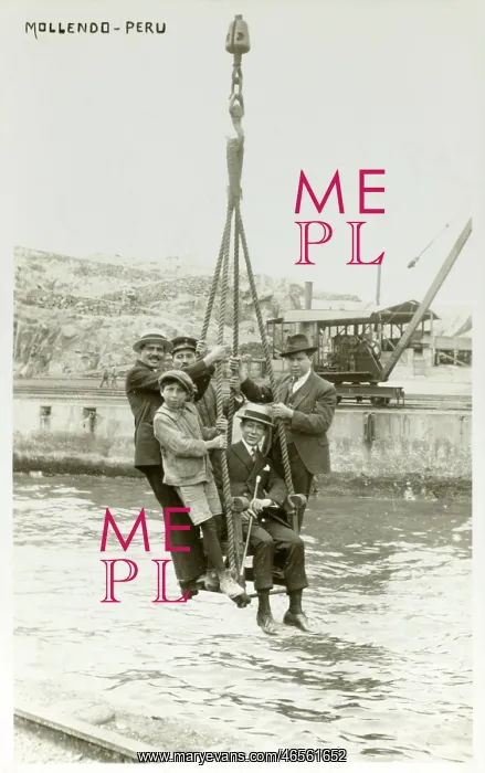 : Disembarking from a ship - Mollendo, Peru : Disembarking from a ship - Mollendo, Peru