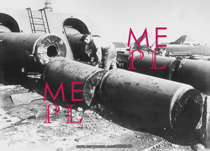 : Dismantling weapons, Helgoland, after WW1 : Dismantling weapons, Helgoland, after WW1