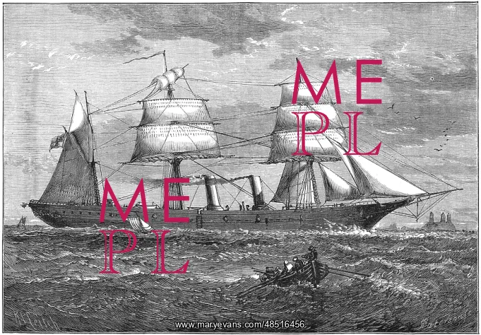 : Dispatch vessel HMS Iris'. Launched in 1877 : Dispatch vessel HMS Iris'. Launched in 1877