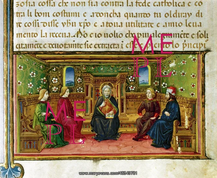 : Dispute on the Incarnation. Codex of Predis (1476). Italy : Dispute on the Incarnation. Codex of Predis (1476). Italy