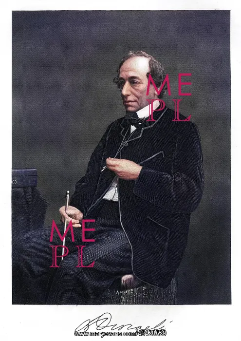 : DISRAELI. BENJAMIN DISRAELI (1804 - 1881), conservative statesman with his autograph : DISRAELI. BENJAMIN DISRAELI (1804 - 1881), conservative statesman with his autograph