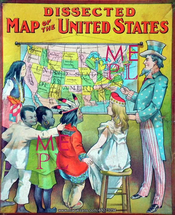 : Dissected Map of the United States : Dissected Map of the United States