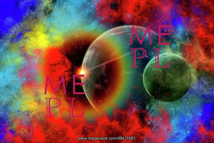 : A distant alien world and it's moon surrounded by nebulous ? : A distant alien world and it's moon surrounded by nebulous ?