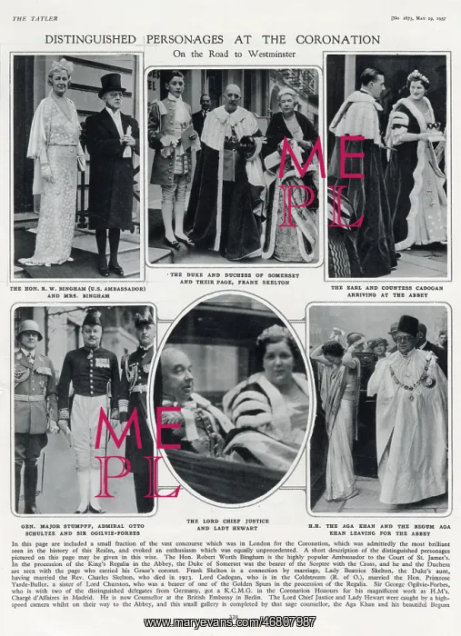 : Distinguished personages at the Coronation : Distinguished personages at the Coronation