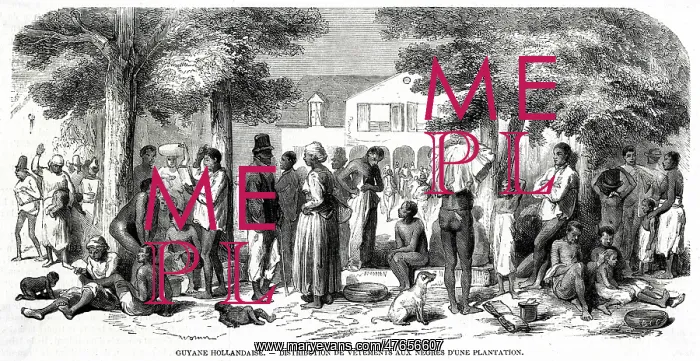 : Distributing Clothes to the Slaves of a Plantation : Distributing Clothes to the Slaves of a Plantation