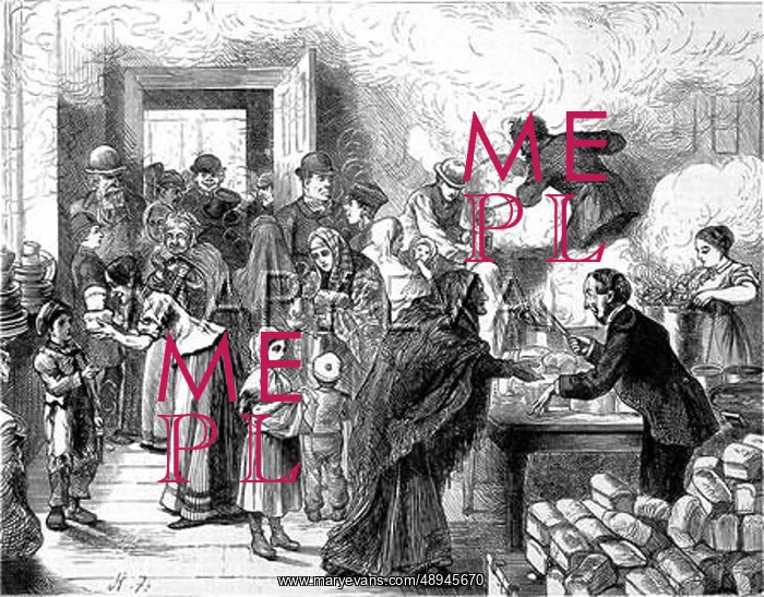 : Distributing soup at Brightside, Sheffield 1879 : Distributing soup at Brightside, Sheffield 1879