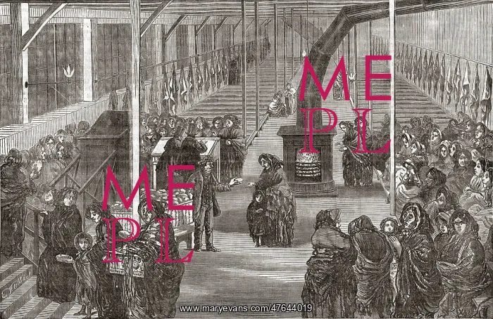 : Distribution of Bread in a London Workhouse : Distribution of Bread in a London Workhouse