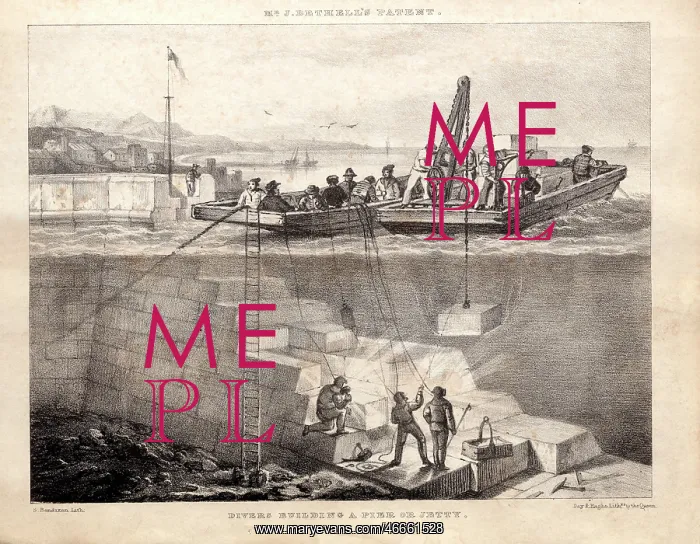 : Divers building a pier or jetty : Divers building a pier or jetty
