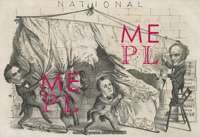 : DIVIDING THE NATIONAL MAP, 1860. Satire of : DIVIDING THE NATIONAL MAP, 1860. Satire of