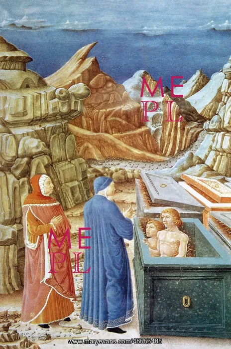 : The Divine Comedy. Dante and Virgil in Hell. Folio 25 r. 148 : The Divine Comedy. Dante and Virgil in Hell. Folio 25 r. 148