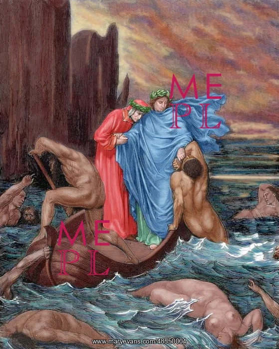 : Divine Comedy. Eigth Canto of Hell. Dante and Virgil cross t : Divine Comedy. Eigth Canto of Hell. Dante and Virgil cross t