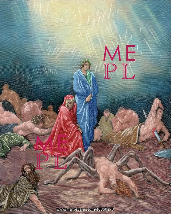 : Divine Comedy. Purgatory. Twelfth Canto. Arachne. Athena tra : Divine Comedy. Purgatory. Twelfth Canto. Arachne. Athena tra