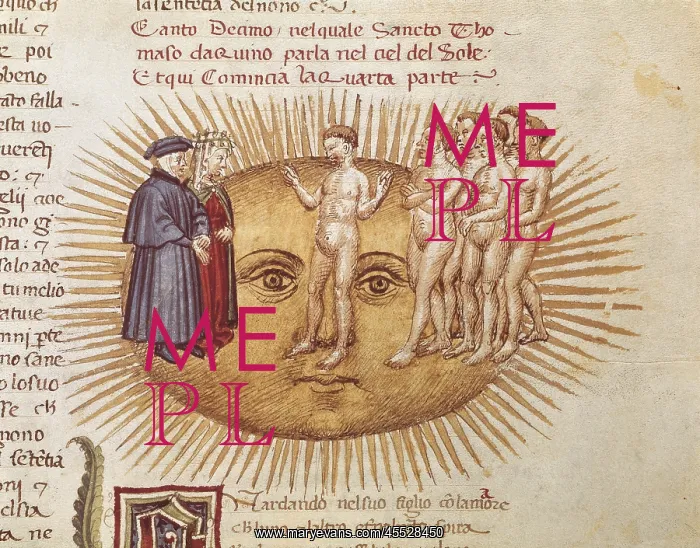 : The Divine Comedy. s.XIV. Dante and Beatrice : The Divine Comedy. s.XIV. Dante and Beatrice