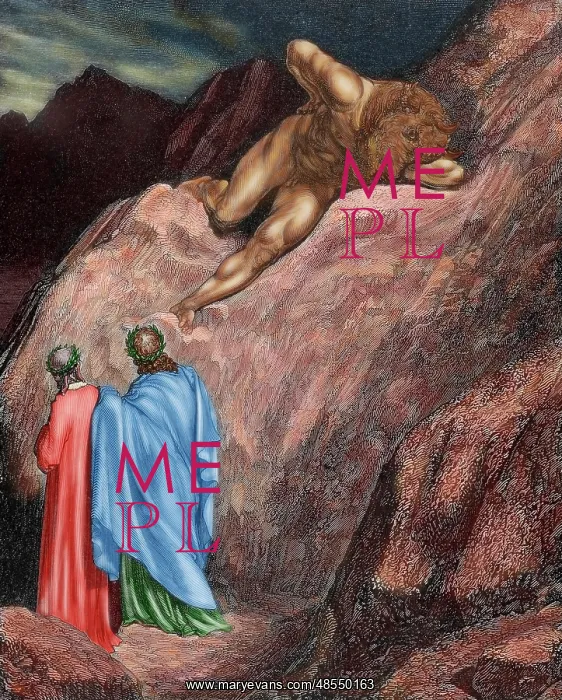 : Divine Comedy. Twelfth Canto of Hell. Dante and Virgil befor : Divine Comedy. Twelfth Canto of Hell. Dante and Virgil befor