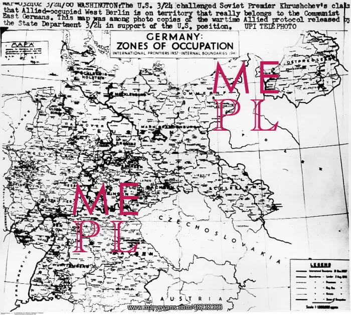 : Division of Germany into occupation zones in 1945 : Division of Germany into occupation zones in 1945