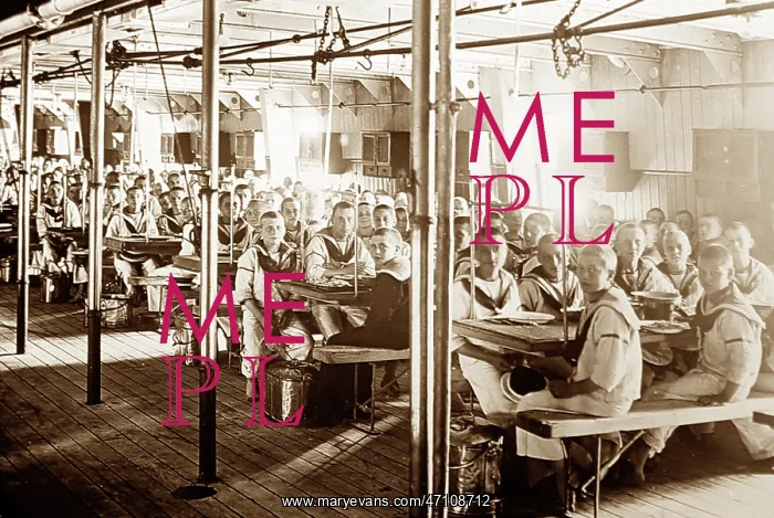  : Divisions at meals, Training Ship Exmouth, early 1900s