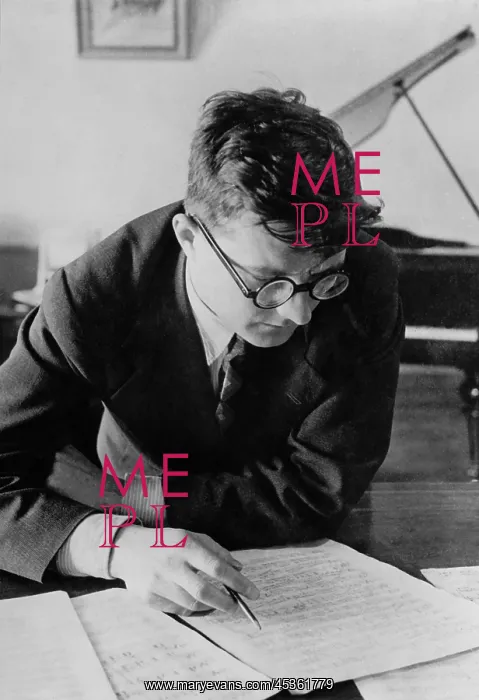 : Dmitri Shostakovich, Russian composer, studying : Dmitri Shostakovich, Russian composer, studying