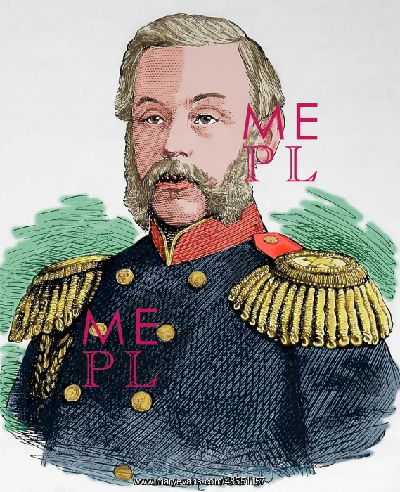 : Dmitry Milyutin (1816-1912). Colored engraving : Dmitry Milyutin (1816-1912). Colored engraving