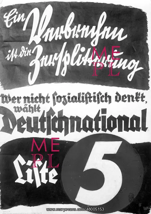 : DNVP election poster, 1932 : DNVP election poster, 1932