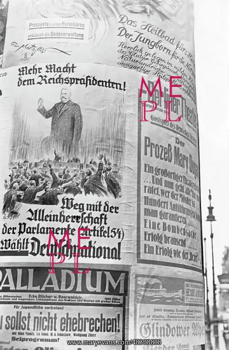 : DNVP election poster on an advertising column, 1932 : DNVP election poster on an advertising column, 1932