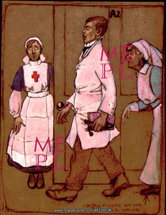 : A doctor entering Ward A2, WW1 : A doctor entering Ward A2, WW1