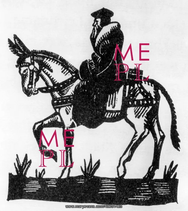 : Doctor on a mule, 14th century : Doctor on a mule, 14th century