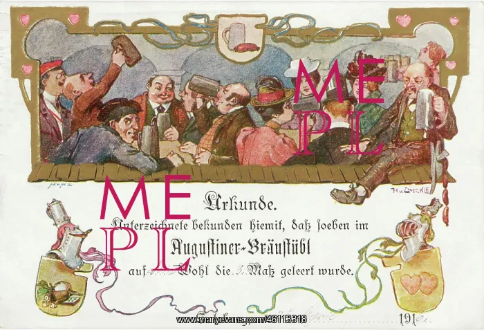 : Document from the Augustiner Braustubl. 1916 : Document from the Augustiner Braustubl. 1916