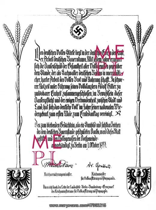: Document issued to farmers in Brandenburg, Germany : Document issued to farmers in Brandenburg, Germany