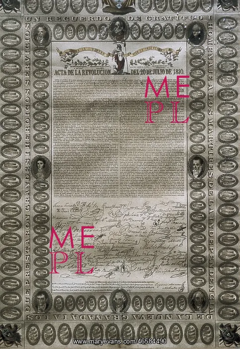 : Document of July 20th 1810's revolution, when : Document of July 20th 1810's revolution, when