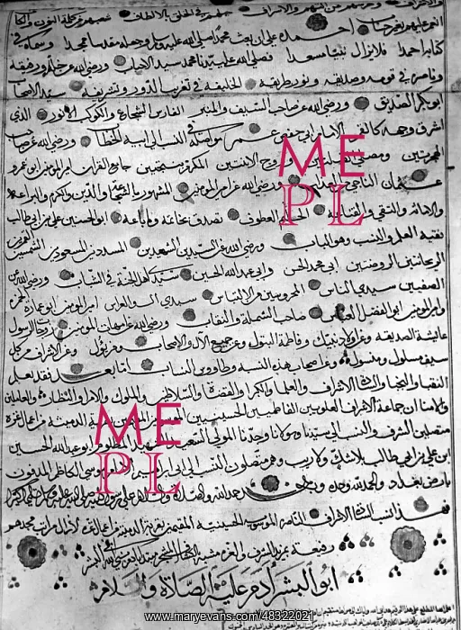 : Document of a Muslim family tree : Document of a Muslim family tree