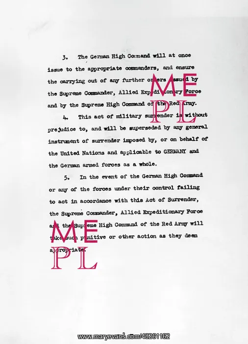 : Document on the surrender of the Wehrmacht : Document on the surrender of the Wehrmacht