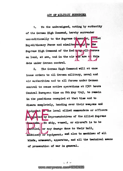 : Document on the surrender of the Wehrmacht : Document on the surrender of the Wehrmacht