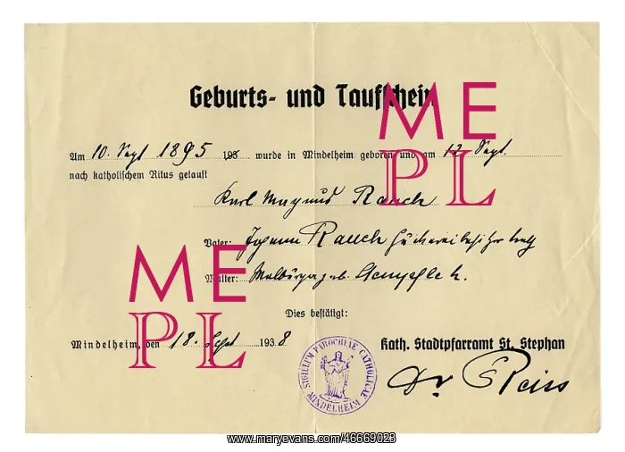 : documents, birth and baptismal certificate for : documents, birth and baptismal certificate for