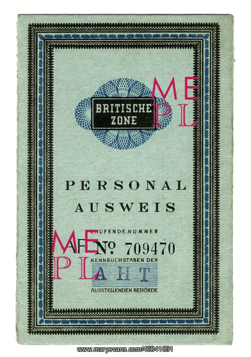  : documents, identity card, British occupying zone