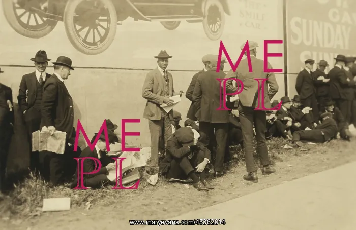 : Dodgers baseball fans wait in line at Ebbets Field : Dodgers baseball fans wait in line at Ebbets Field