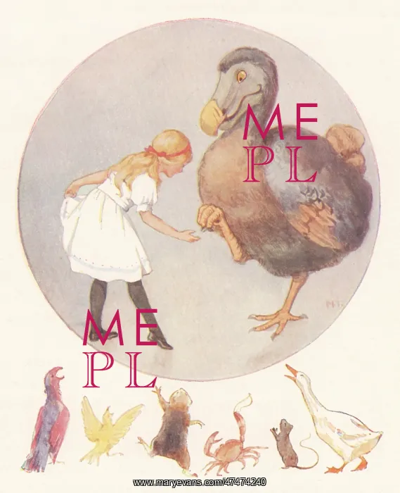 : The Dodo giving a thimble to Alice : The Dodo giving a thimble to Alice
