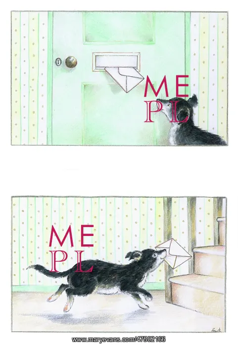 : Dog and Letter -cGet Well Card : Dog and Letter -cGet Well Card