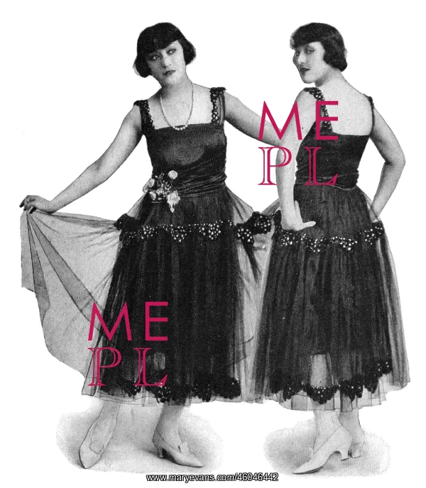 : The Dolly Sisters modelling smart evening gowns : The Dolly Sisters modelling smart evening gowns
