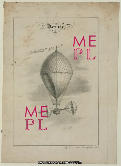  : Domitor. Print shows Taillepied de La Garenne's proposed system of aerial