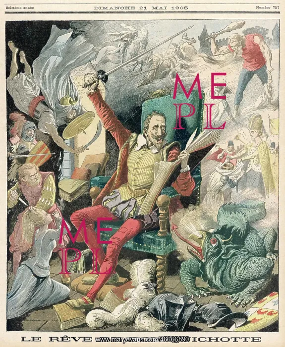 : Don Quixote dreaming of knightly exploits : Don Quixote dreaming of knightly exploits