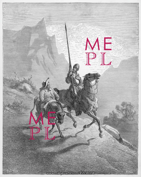 : Don Quixote riding with Sancho Panza : Don Quixote riding with Sancho Panza