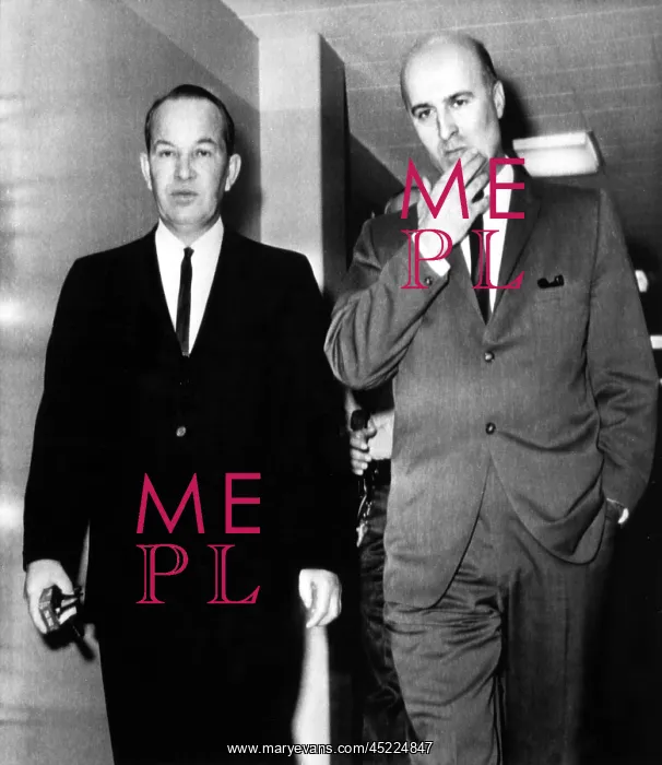 : Don Spade Cooley (left), with his attorney, ? : Don Spade Cooley (left), with his attorney, ?