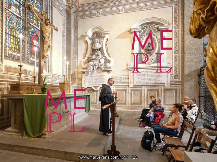 : Donatello crucifix talk, Santa Croce, Florence, Tuscany : Donatello crucifix talk, Santa Croce, Florence, Tuscany