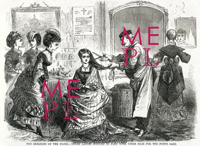 : Donating hair to pope 1870 : Donating hair to pope 1870