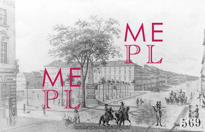 : Donhoffplatz in Berlin, around 1830 : Donhoffplatz in Berlin, around 1830