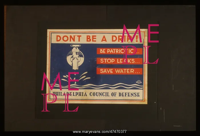 : Don't be a drip! Be patriotic... Stop leaks... Save water : Don't be a drip! Be patriotic... Stop leaks... Save water