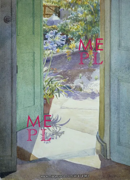 : Doorway, flowers and sunlight by Phyllis Dodd : Doorway, flowers and sunlight by Phyllis Dodd