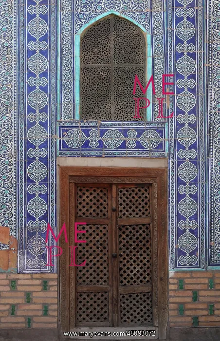 : Khiva. Detail of doorway, Harem, Tash Khauli Palace : Khiva. Detail of doorway, Harem, Tash Khauli Palace